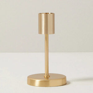 SHORT TAPER CANDLE HOLDER, GOLD